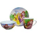 Vajilla Ceramica Princesas + Obsequio Llavero