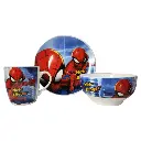 Vajilla Ceramica Hombre Araña + Obsequio Llavero