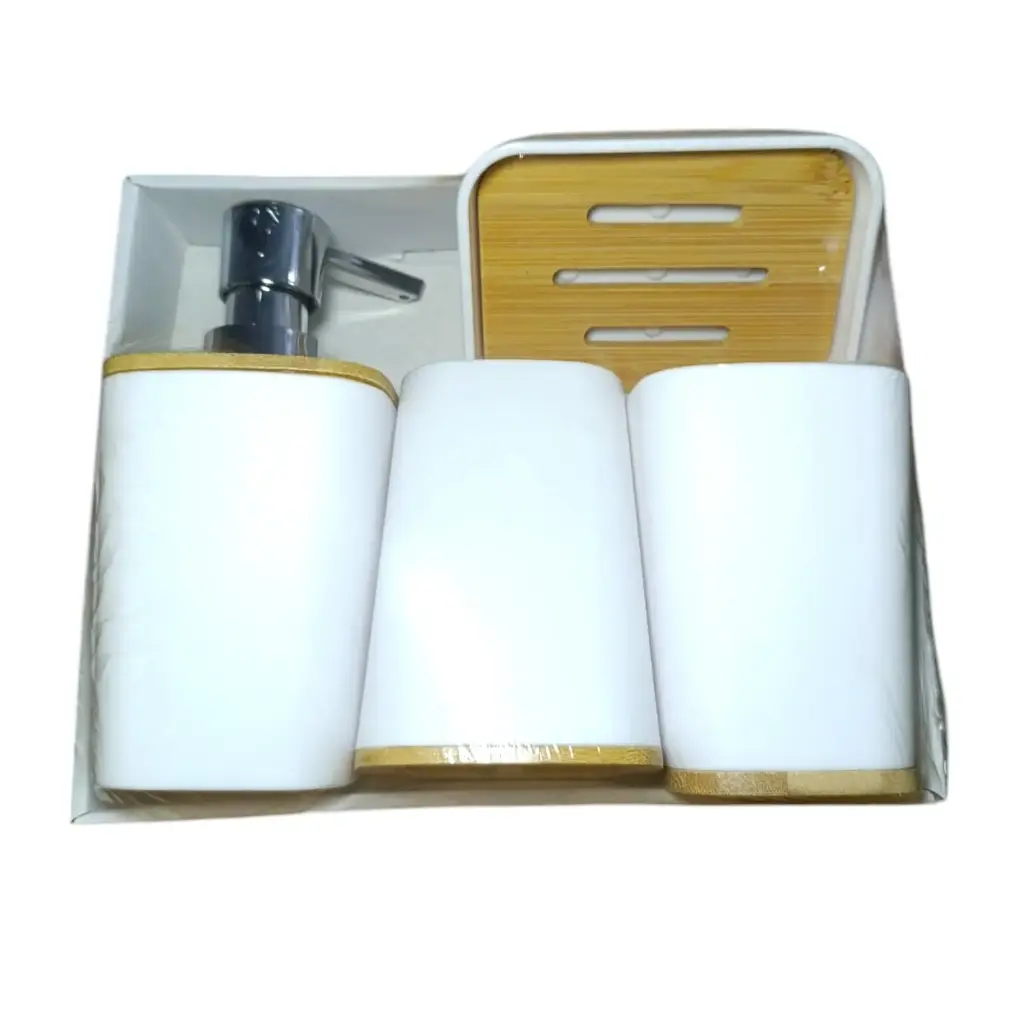 Set De Baño Con Jabonera x4pcs Ref 013-6617