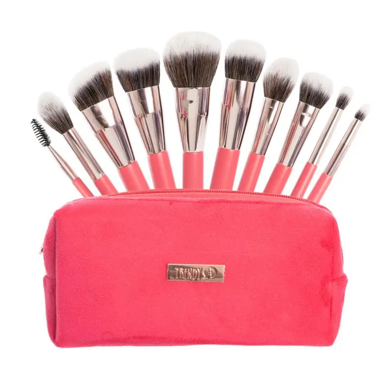 Kit Brochas Velvet Pink Ref BRT2287 