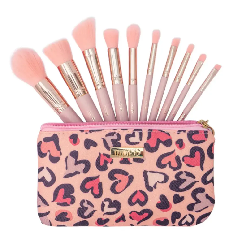 Kit Brocha Trendy Km10 Mini Rosado X10