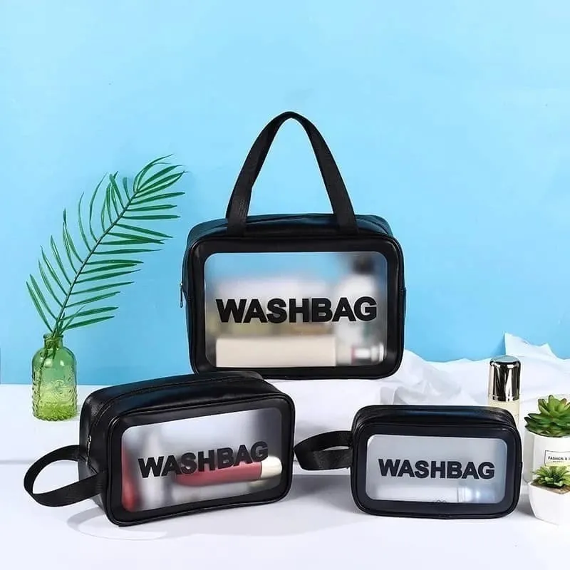 Cosmetiquera X3 Pcs Washbag Ref ES-F8009-MDH-3142 (Negro)