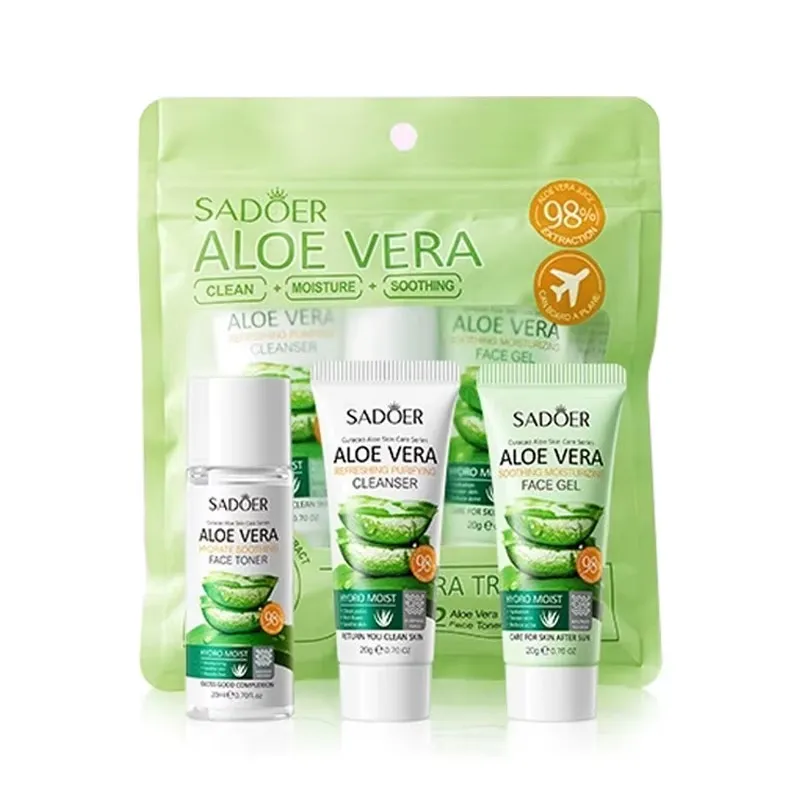 Kit Viajero De Aloe Vera Sadoer Ref SD51554 Jabon+Gel+Tonico