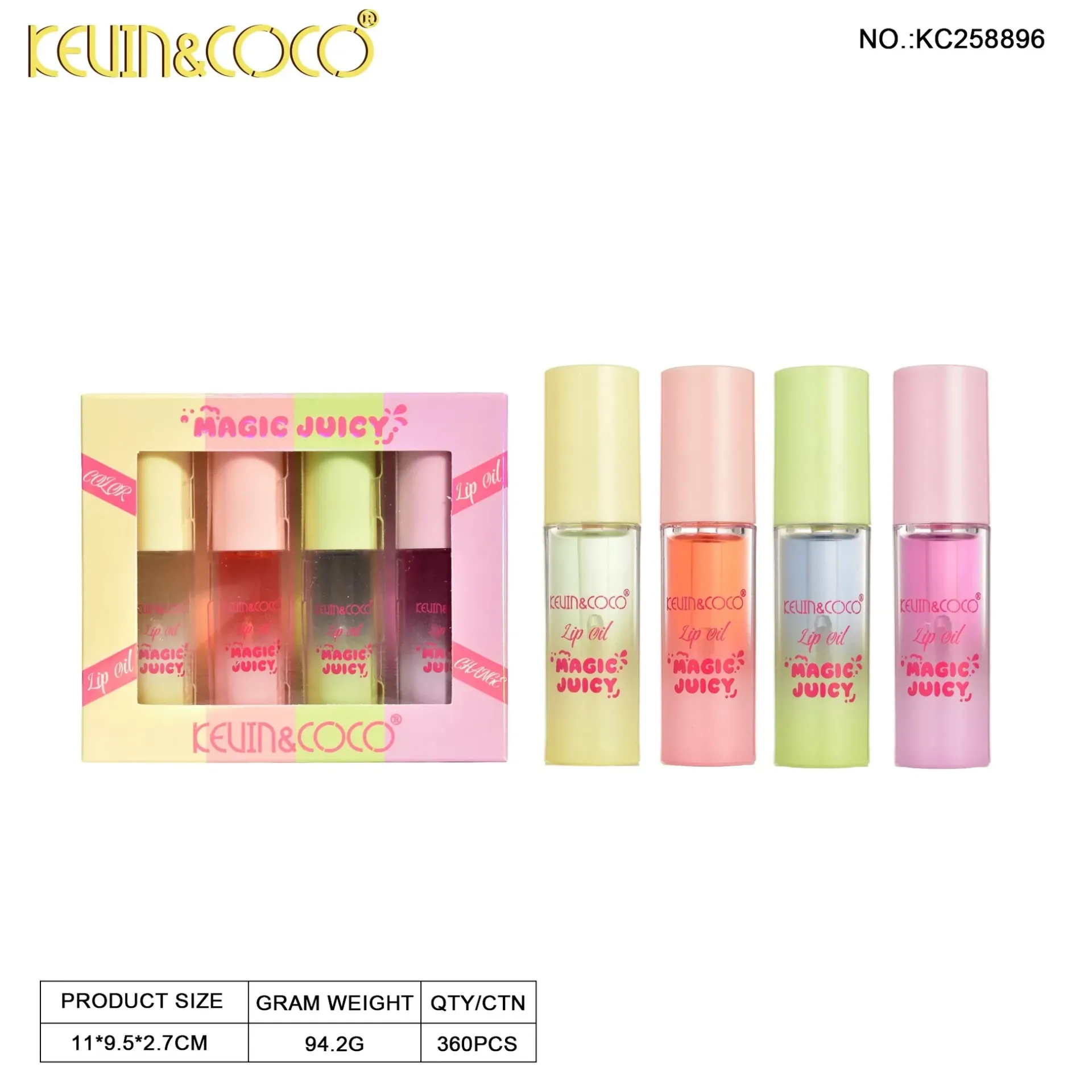 Kit x4 Brillos Labiales Kevin & Coco Ref KC258896