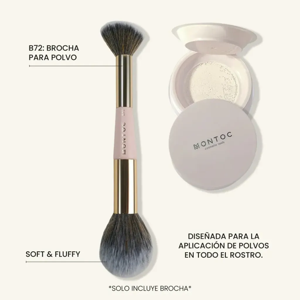 Brocha B72 Doble Humide para Polvo - Brocha doble Powder Brush Montoc