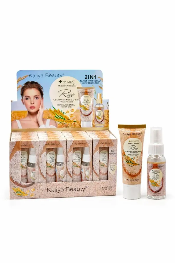 Kit Primer Y Fijador A Base De Arroz Kaliya Beauty Ref 2621