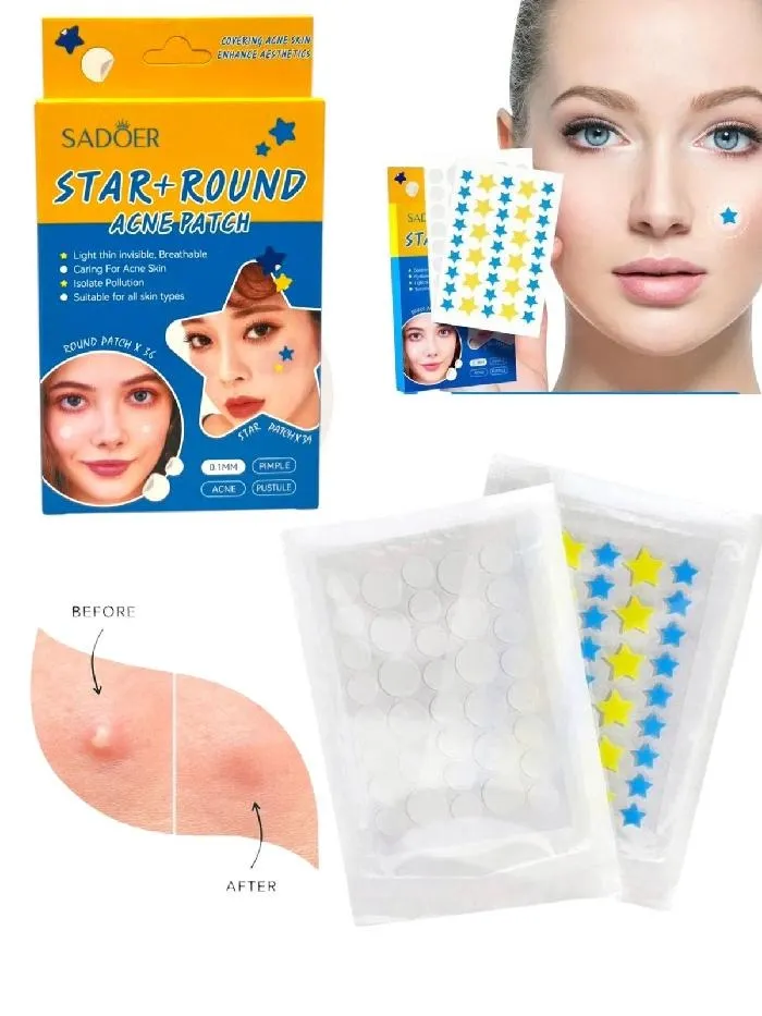 Parche Acne x2 Sobres Redondo Y Estrellas Sadoer Ref SD17789