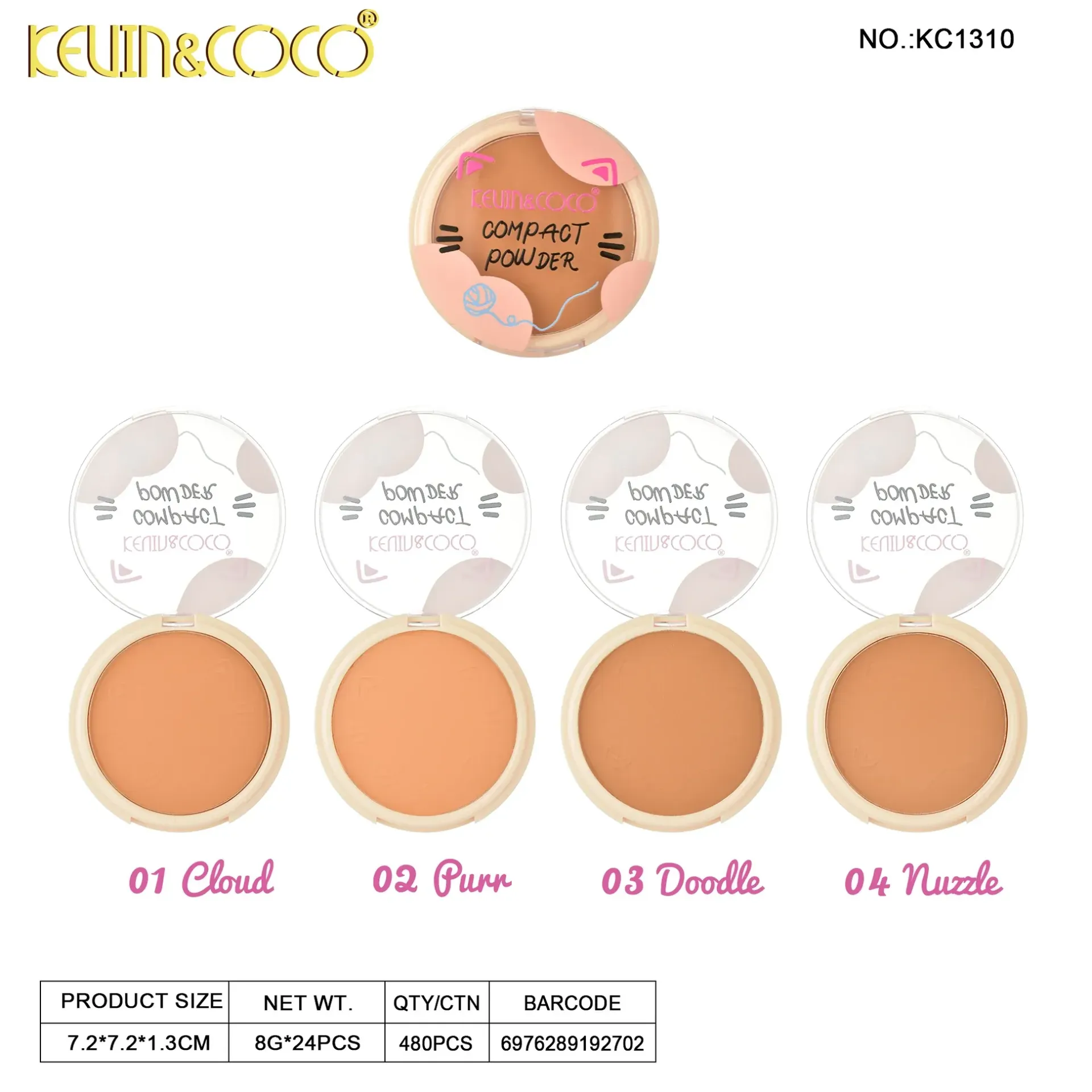 Polvo Compacto Kevin&Coco Ref KC1310 Tonos Surtidos