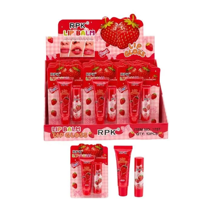 Kit Brillo Y Balsamo De Labios Fresa Ref 1757