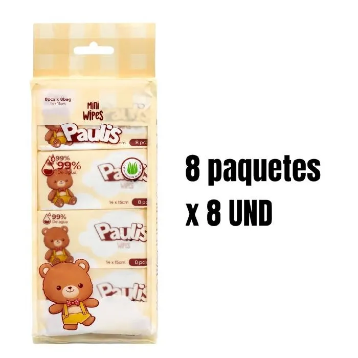 Toallitas Humedas Bear Paulis x8 M1