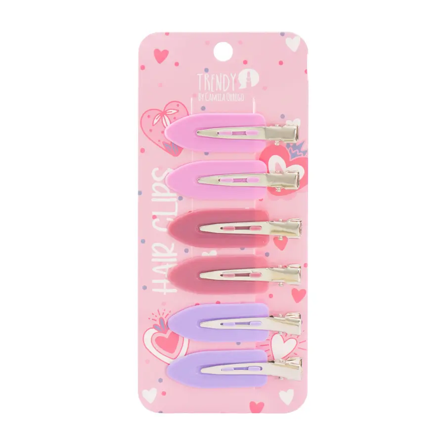 Hair Clips x6 Trendy Ref HCT1852