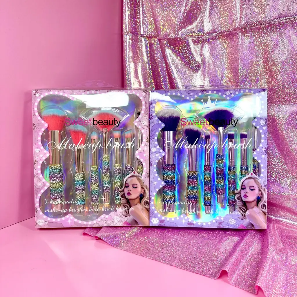 Kit X7 Brochas Diamantes Ref SZ1104 Colores Surtidos