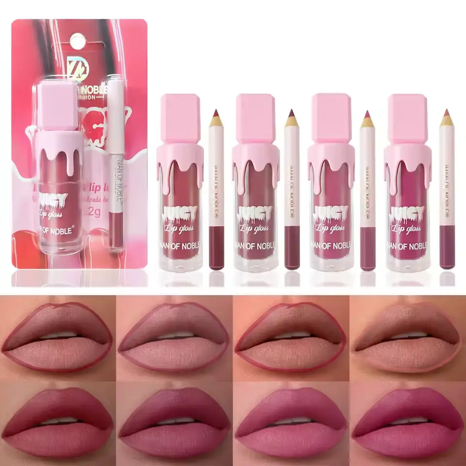 Kit Labial Liquido + Delineador Tonos Surtidos Ref 7167A
