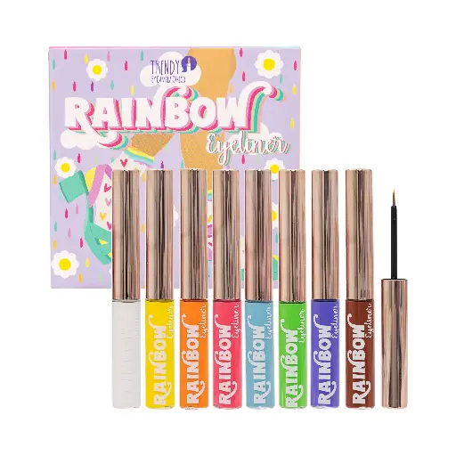 Kit X8 Delineadores Matte Coloridos Rainbow Trendy Re15