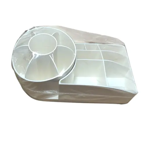 Organizador De Brochas Y Maquillaje Giratorio Blanco Ref 227-01